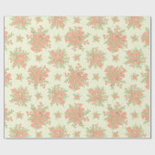 Voorjaarsbloemen in Perzik Sinaasappel 2024 Bloeme Cadeaupapier (Vlak)