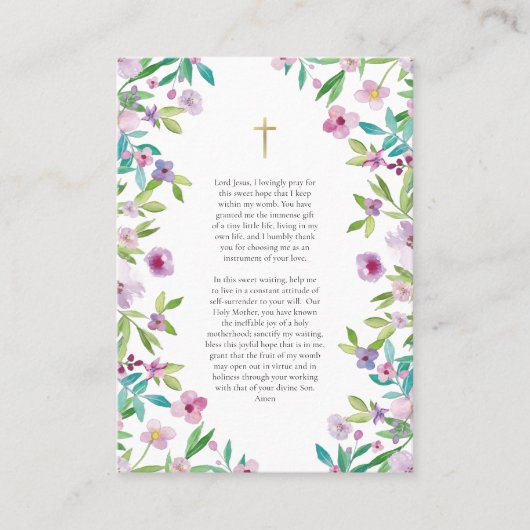 Voorjaarsbloemen Orthodox Zwangerschapsgebed Kaart Plaatskaartje (Voorkant)