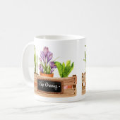 Voorjaarsbloemen vensterbox Blijf groeien krijtbor Koffiemok (Voorkant links)