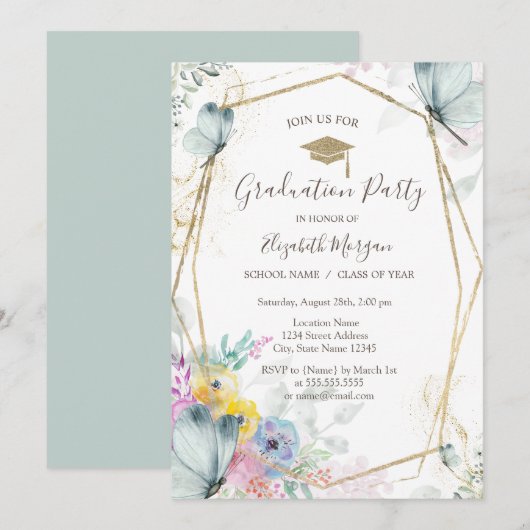 Voorjaarsbloemen, Vlinders, Afstudeerder Pet, Afst Kaart (Voorkant / Achterkant)