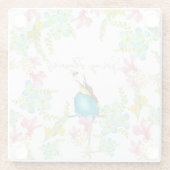 Voorjaarsbloemen waterverf glazen onderzetter (Achterkant)