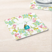 Voorjaarsbloemen waterverf kartonnen onderzetters (Schuin)