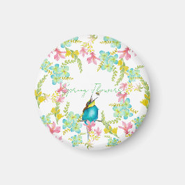 Voorjaarsbloemen waterverf magneet