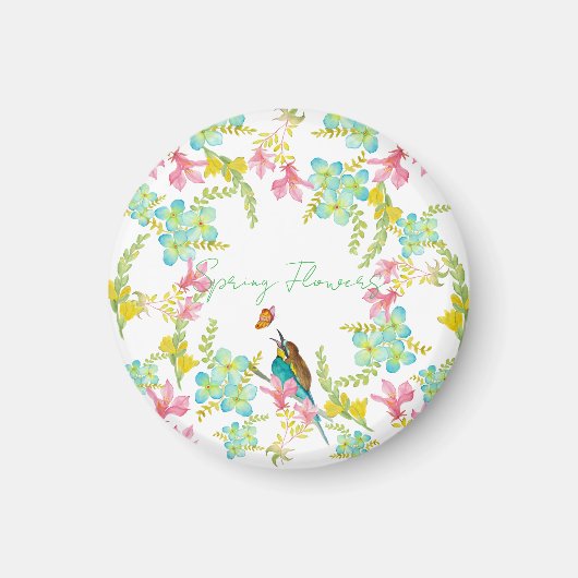 Voorjaarsbloemen waterverf magneet (Voorkant)