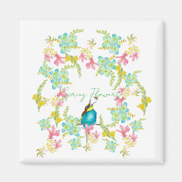 Voorjaarsbloemen waterverf magneet