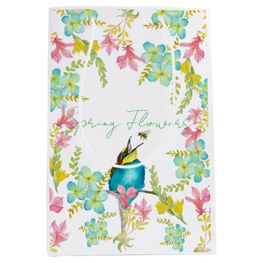 Voorjaarsbloemen waterverf medium cadeauzakje (Voorkant)