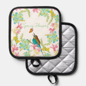 Voorjaarsbloemen waterverf pannenlap (Voorkant / Achterkant)