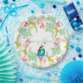 Voorjaarsbloemen waterverf papieren bordje (Feest)