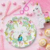 Voorjaarsbloemen waterverf papieren bordje (Feest)