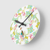 Voorjaarsbloemen waterverf ronde klok (Hoek)