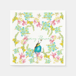 Voorjaarsbloemen waterverf servet