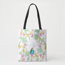 Voorjaarsbloemen waterverf tote bag