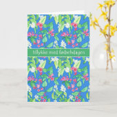  voorjaarsbloesems Deense taal Verjaardag Kaart (Gele Bloem)