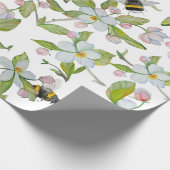 Voorjaarsbloesems en hommels cadeaupapier (Hoek)