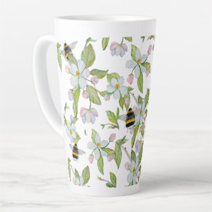 Voorjaarsbloesems en hommels latte mok