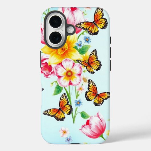 Voorjaarsbloesems en vlinders Case-Mate iPhone case (Achterkant)