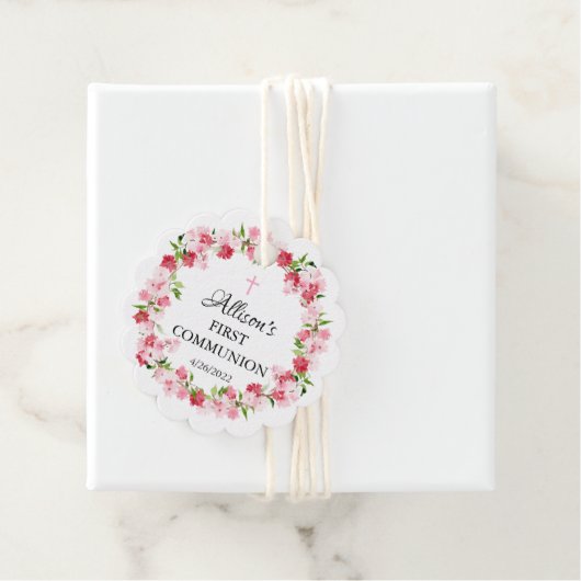 Voorjaarsbloesems Floral Communie Bedankjes Labels (In situ)