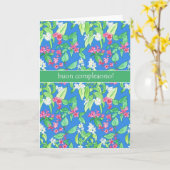  voorjaarsbloesems Italiaans Taal Verjaardag Kaart (Gele Bloem)