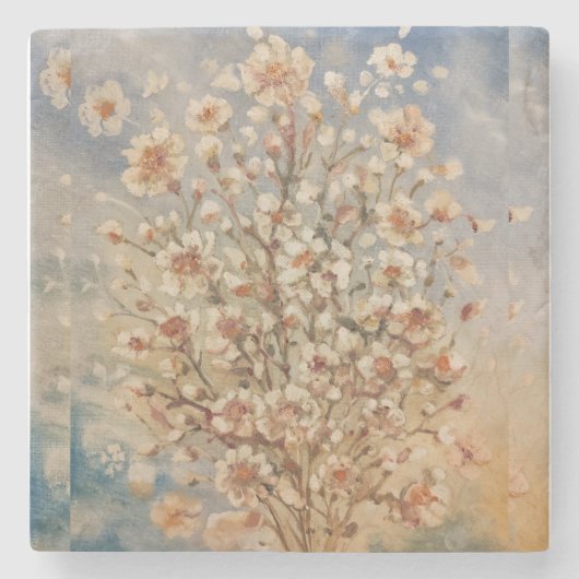 voorjaarsbloesems stenen onderzetter (Voorkant)