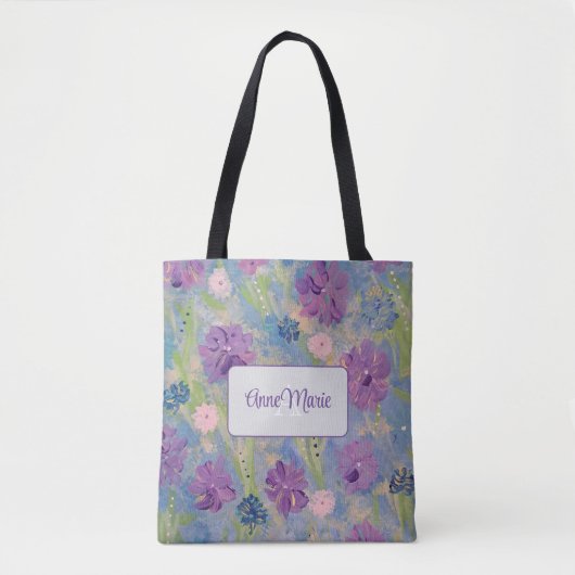 Voorjaarsboeket Floral Monogram Canvas tas (Voorkant)