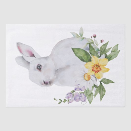 VoorjaarsBoerderij Bunny Floral Waterverf Tissuepapier (Voorkant)
