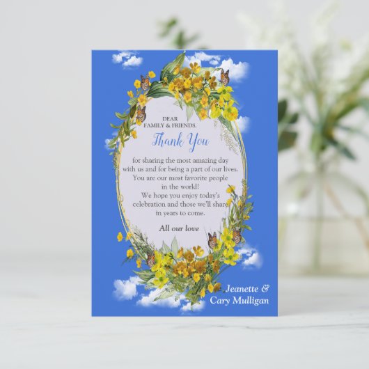 Voorjaarsboterbloemen Dank je wel RSVP Kaartje (Staand voorkant)