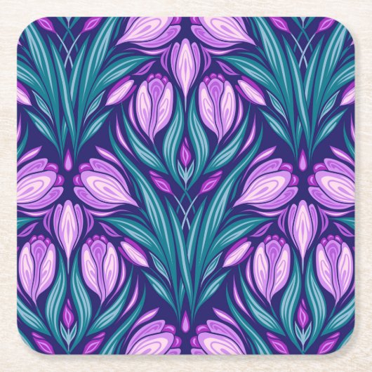 Voorjaarscrocussen Kartonnen Onderzetters (Voorkant)