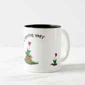 Voorjaarsdag Groundhog Tweekleurige Koffiemok (Voorkant rechts)