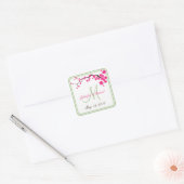 Voorjaarsdag van de bruiloft vierkante sticker (Envelop)