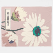 Voorjaarsdagen Modern Floral Blooms gepersonalisee Fleece Deken (Voorkant (Horizontaal))