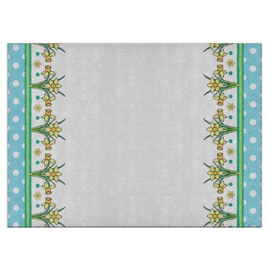 Voorjaarsdieven en Polka Border Cutting Board Snijplank (Voorkant)