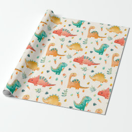 voorjaarsdinosaurus cadeaupapier