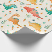 voorjaarsdinosaurus cadeaupapier (Hoek)