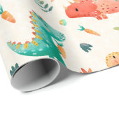 voorjaarsdinosaurus cadeaupapier (Rol Hoek)