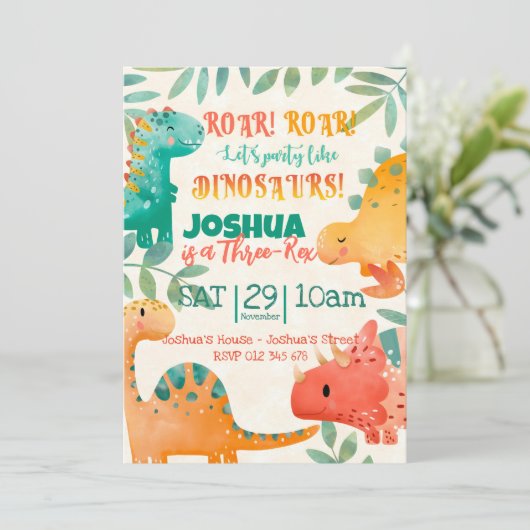 voorjaarsdinosaurus kaart (Staand voorkant)