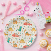 voorjaarsdinosaurus papieren bordje (Feest)