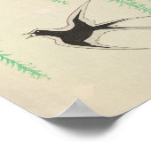 Voorjaarsdoorbraak op wilde  Japanse vogel Poster (Hoek)