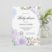 Voorjaarsflorale elegant Baby shower Uitnodiging (Staand voorkant)
