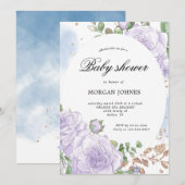 Voorjaarsflorale elegant Baby shower Uitnodiging (Voorkant / Achterkant)