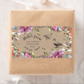 Voorjaarsflorale flustisch script duck Eiwitkarton Etiket (Insitu)