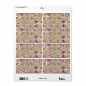 Voorjaarsflorale flustisch script duck Eiwitkarton Etiket (Full Sheet)