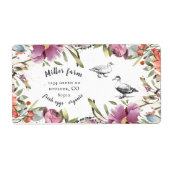 Voorjaarsflorale flustisch script duck Eiwitkarton Etiket (Voorkant)