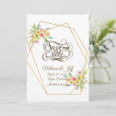 Voorjaarsflorale sparen de datum Uitnodiging (Staand voorkant)