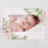 Voorjaarsfoto van Floral Aankondiging geboorte (Voorkant / Achterkant)