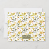 Voorjaarsgeel Bloemen Stationery Notitiekaartje (Achterkant)