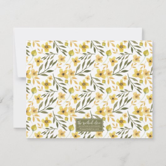 Voorjaarsgeel Bloemen Stationery Notitiekaartje (Achterkant)