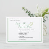 Voorjaarsgroene elegante officiële trouwuitnodigin kaart (Staand voorkant)