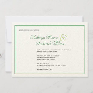 Voorjaarsgroene elegante officiële trouwuitnodigin kaart