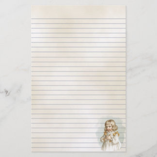 voorjaarsillustratie van het kind briefpapier