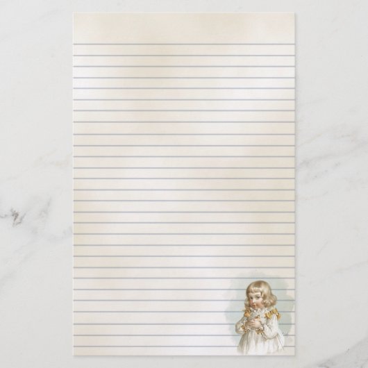 voorjaarsillustratie van het kind briefpapier (Voorkant)